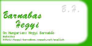 barnabas hegyi business card