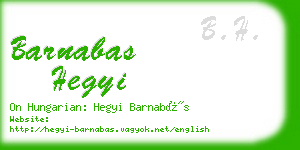 barnabas hegyi business card